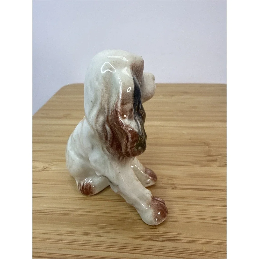 VTG 50s MCM Japan Cocker Spaniel Figurine Brown &‎ White Porcelain Collectible